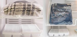 bỏ quần áo dễ ra màu vào trong tủ lạnh