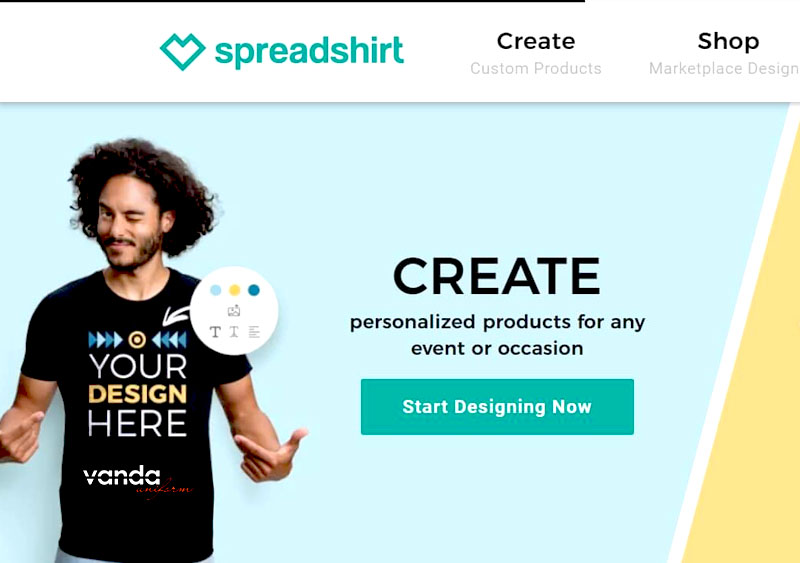 phần mềm thiết kế áo Spreadshirt